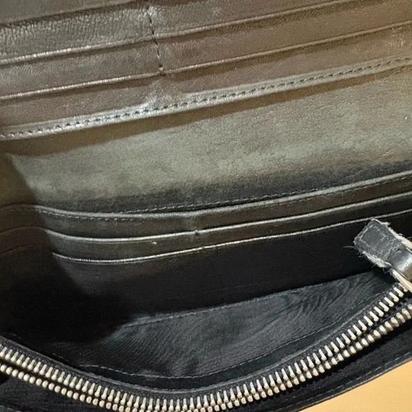 Miu Miu Black Wallet with Gold Studs